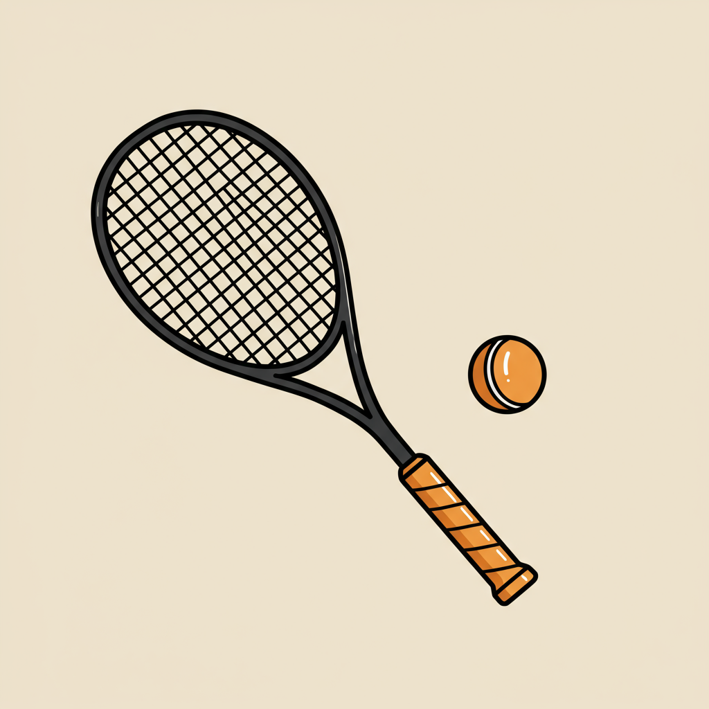 free ai generated one squash game racket with squash ball icon 