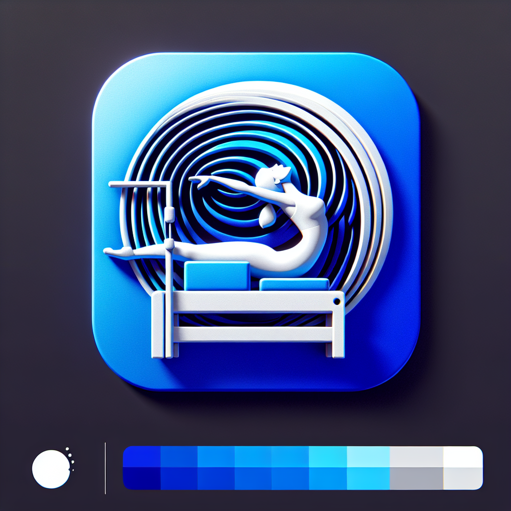 free ai generated pilates reformer, abstract women doing exercise on the reformer, one women icon 